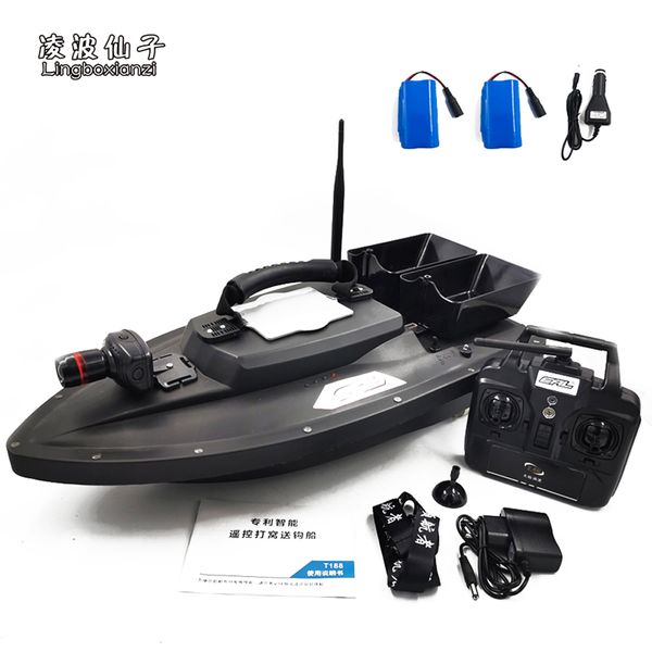 

double hopper night light fishing boat remote control rc bait boat lure for fishing wireless 1.5kg loading 500m