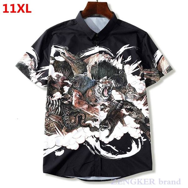 

bust 165 hip hop loose shirt plus size shirt extra large size men's 150kg extra large tide short sleeve shirt