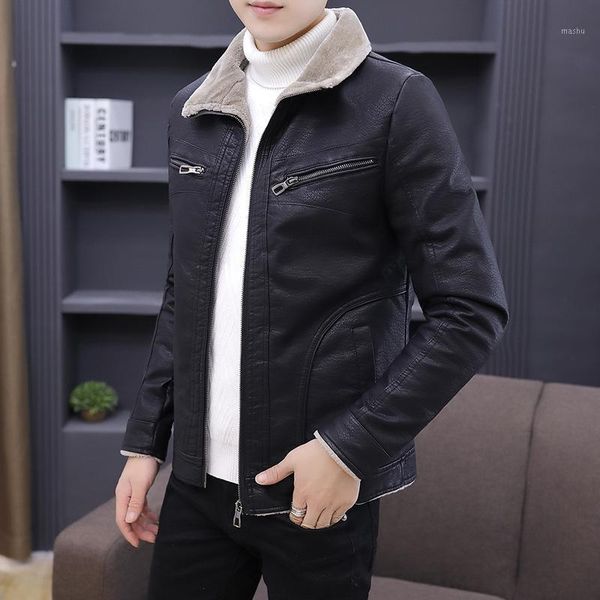 

winter fur male the new men's leather men fit male fur jacket coat lapels1, Black
