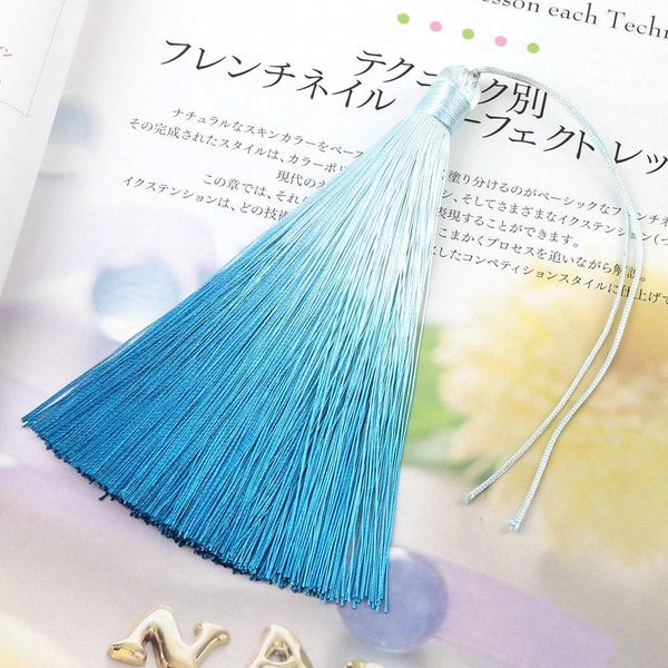 

2pcs big size gradient color silk tassel charms pendant necklace earrings findings tassels for jewelry diy borlas de materials h jllzyd