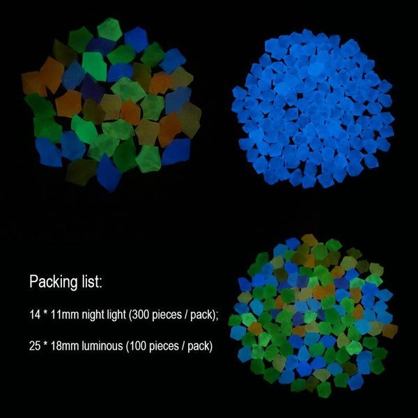 

100pcs/300pcs 14mm garden decor luminous stones glow in dark decorative pebbles outdoor fish tank decoration pebb jllsda