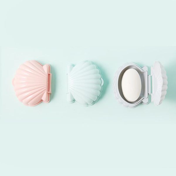 

non-slip bathroom soap holder cute shell-shaped soap box creative dust-proof soap dish drain rack household tray case container q bbyqbk