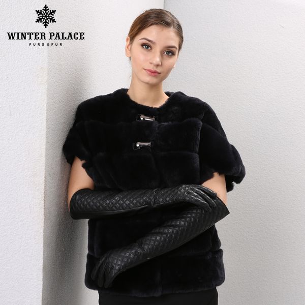 

fashion long leather gloves ,genuine leather,length 45-46cm,cotton,adult,true black fur gloves,spandex, leather gloves 201104, Blue;gray