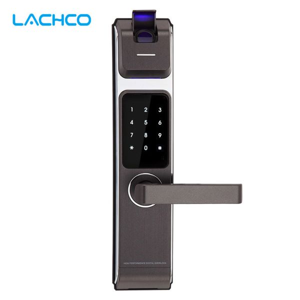 

2017 new arrival biometric smart door lock digital touch screen keyless fingerprint+password+rfid card+key 4ways l17014