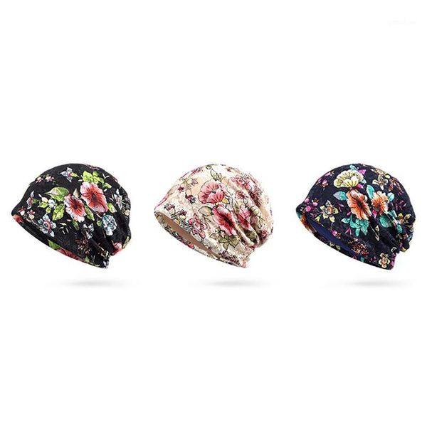 

fashion korean style lady floral print beanies cap thin breathable lace soft cycling cap outdoor travel running hiking sport hat1, Black