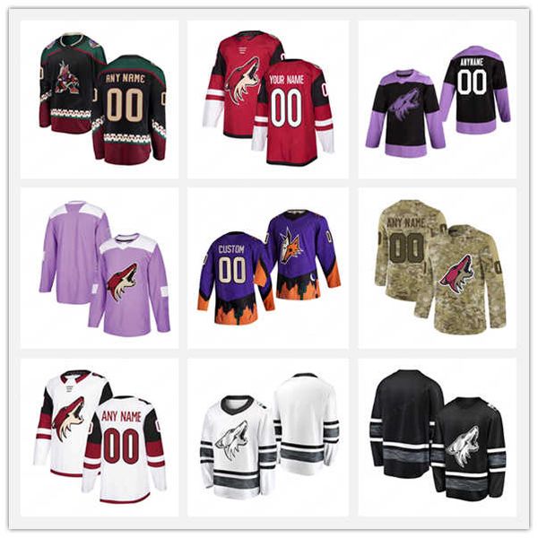 

custom phoenix arizona coyotes black alternate stitched jersey 23 oliver ekman-larsson 81 phil kessel 16 max domi custom hockey jerseys, Black;red