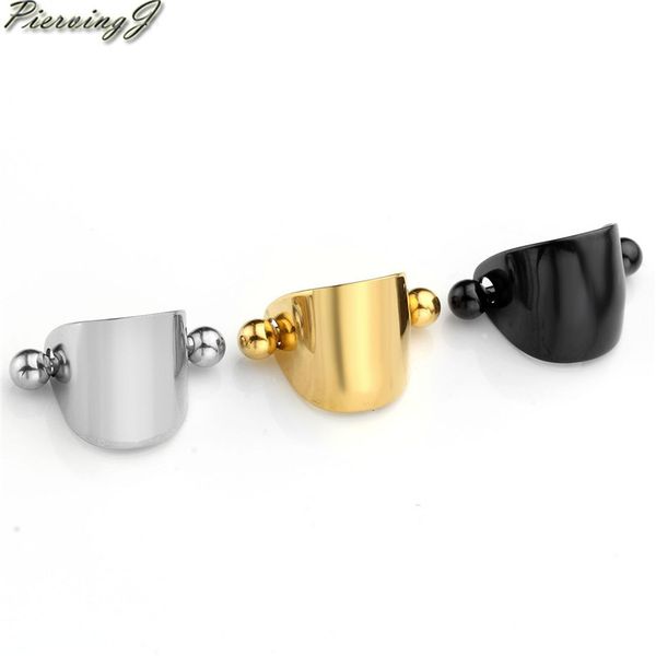 

piercingj 16g stainless steel horseshoe shield ear helix cartilage cuff ring earrings body jewelry piercing, Black