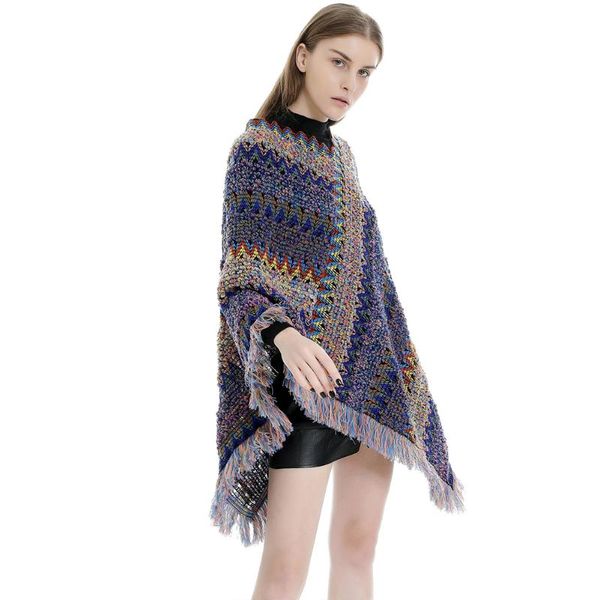 

scarves fashion daily warm artificial wool stylish shopping casual autumn women cape attractive winter tassel herringbone thickened, Blue;gray