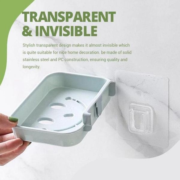 

10/5/1pair double-sided self adhesive wall hooks household 6*6cm seamless hooks reusable anti-slip wall mounted hook o bbydrc