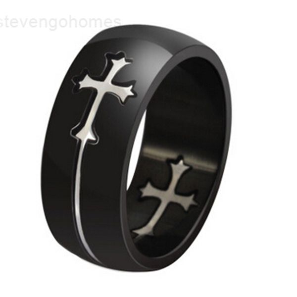 

moveable titanium stainless steel ring cross finger fashion jewelry band rings for man women wedding party acce, Silver