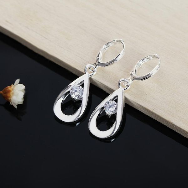 

factory wholesale price silver dangle earrings for women wedding lady earrings drop cute zircon jewelry crystal earrings e614 h bbykxw, Golden