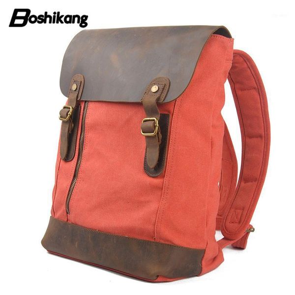 Backpack Boshikang Promoção de alta qualidade Designer de moda Vintage Canvas Big Size Men Bolsas de viagem Backpacks de bagagem de grande capacidade1