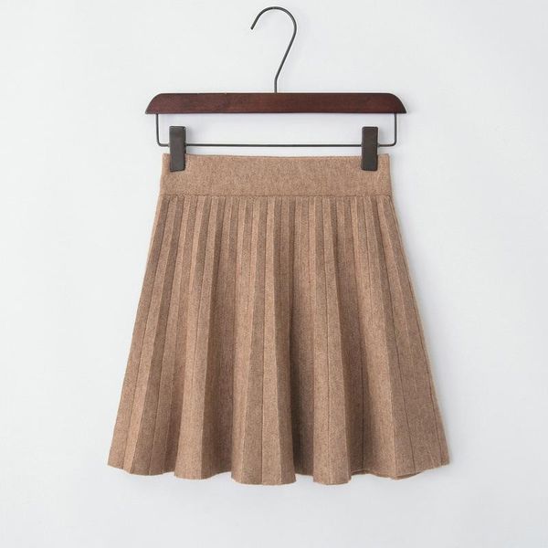 

skirts autumn and winter style knitted skirt pleated high-waisted short manufacturers direct selling, Black