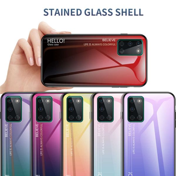 

oneplus hard tempered glass gradient marble protective back cover case for one plus 8t oneplus8t 1+8t phone shell