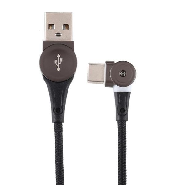 

usb to usb-c type-c rotatable connector braided data cable cable length 1m