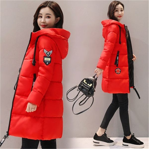 

parka women new winter down jacket women coat long hooded outwear female parka thick cotton padded female basic coats lu666 200923, Black