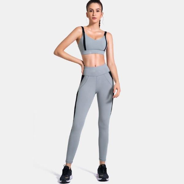 

new fitness training two piece suit for spring and summer, Red;black