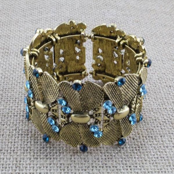 

2020 fashion new vintage alloy bracelet antique gold color bangle for girls1, Black