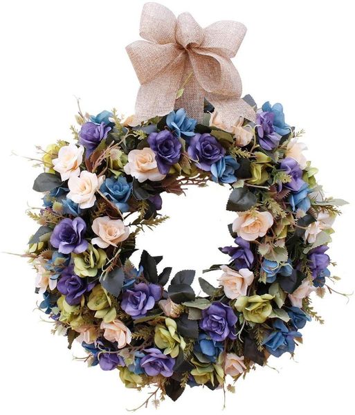 

multiple styles silk artificial wreath hanging rose garland swag for indoor outdoor window wall wedding party decoration 16inch