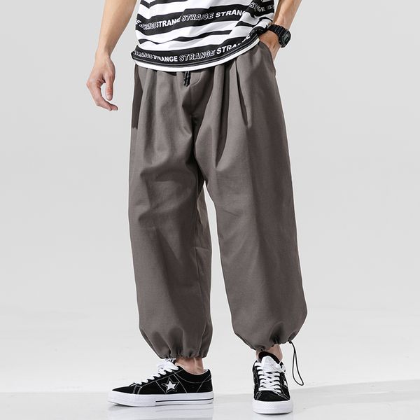 

cargo joggers men black harem loose 2020 new man sweatpants streetwear casual pants elastic waist male trousers