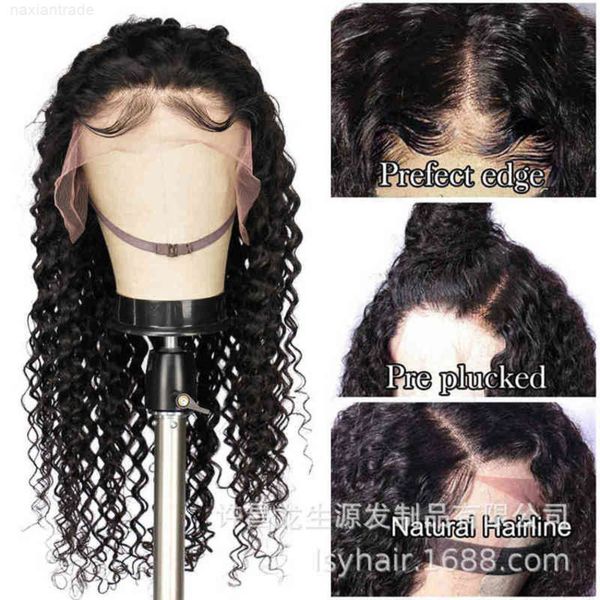 

curly wigs 150% density real wig front lace heaear, Black