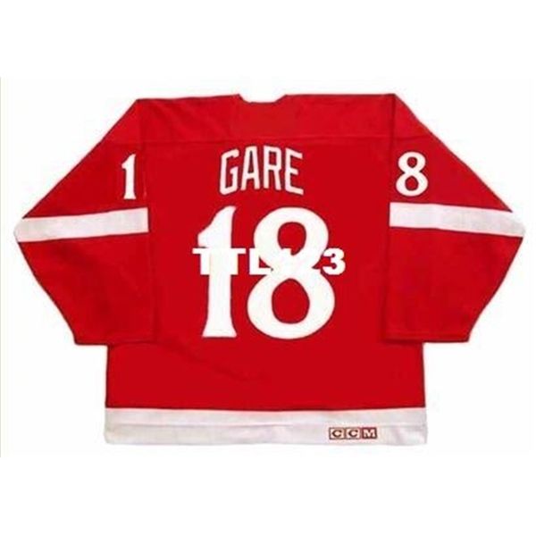 

121 #18 danny gare detroit red wings 1982 ccm vintage k hockey jersey or custom any name or number retro jersey, Black
