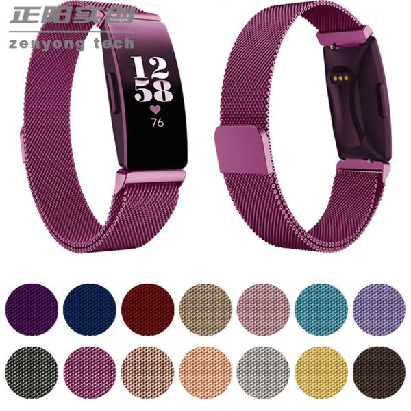 

fitbit inspire hr heart strap milane stainls steel wristband smart watch braceletbgt