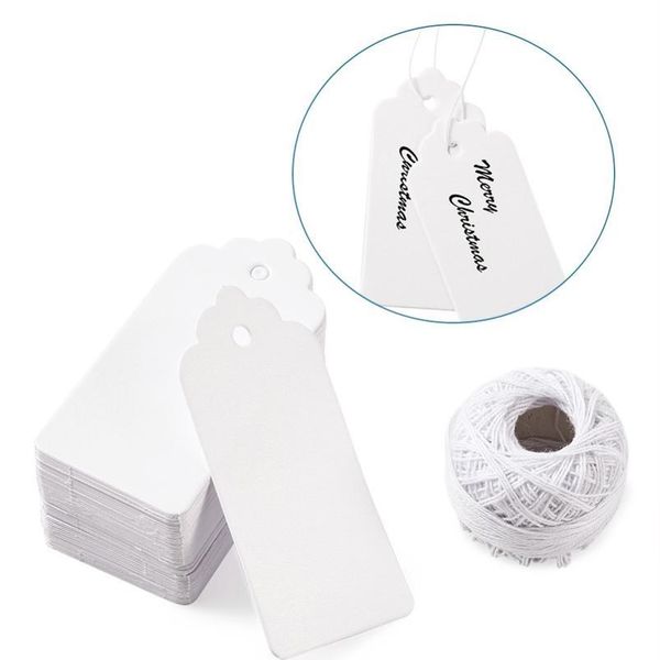 

jewelry display kraft paper price tags with cotton threads white 92x45.5x0.4mm 150pcs jewelry jllddo
