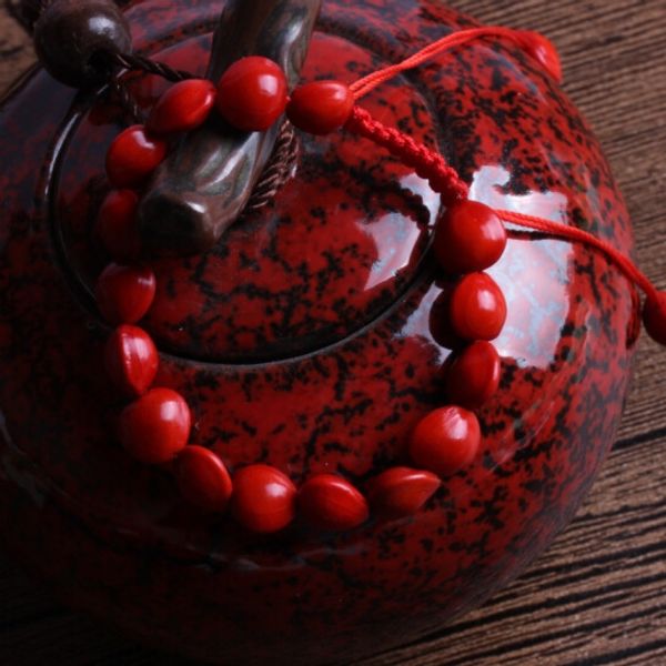 

blood bodhi beads bracelet hand string female buddha beads acacia bean red rope red bean bracelet 9hrqp, Golden;silver