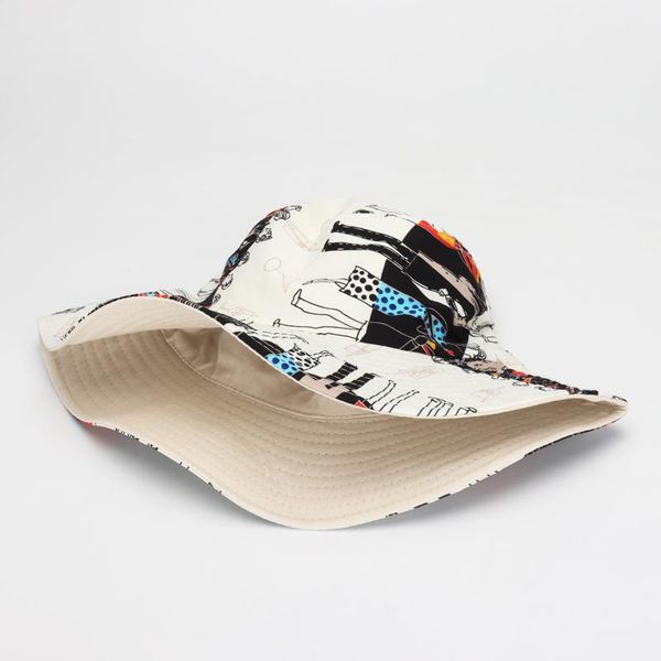 

cokk 2020 новый двухсторонний рыбак hat хип-хоп граффити моды bucket hat женщины мужчины корейский прохладный flat top ковш шапки кпт sqcwub, Blue;gray