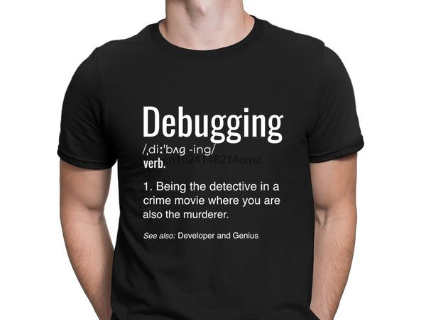 

debugging definition programmer developer coder short sleeve clothes comical sale letter fitted spring sport sweatshirt hoodie t shirt