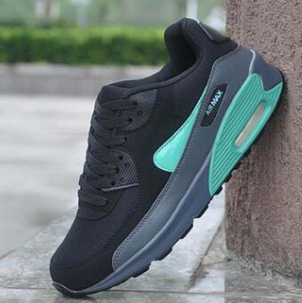 

classic 90 men and women walking shoes black red white sports trainer air cushion surface breathable sport dress shoe 36-45 r006
