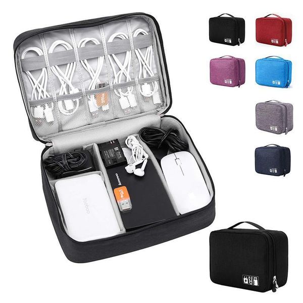 

rantion travel storage bag kit data cable power bank electronic accessories digital gadget devices divider organizer containers1
