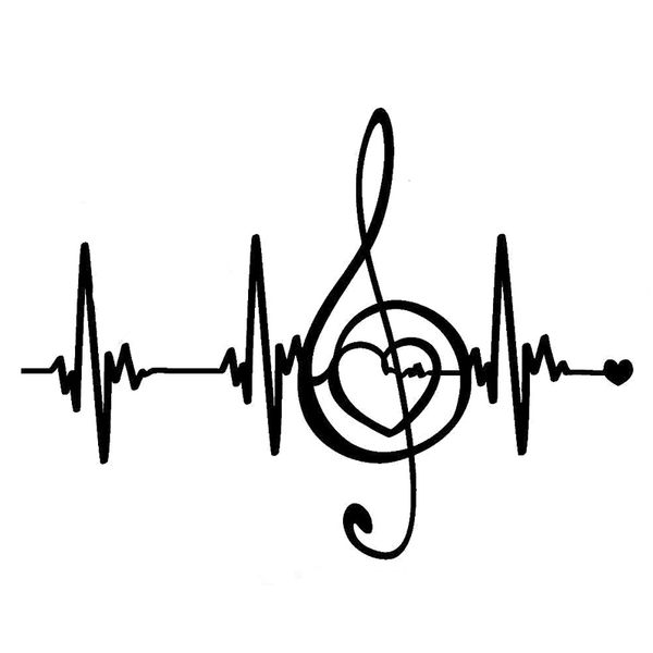 

18cm*13.3cm creative music pulse heartbeat lines vinyl stickers car decal silhouette s9-0727
