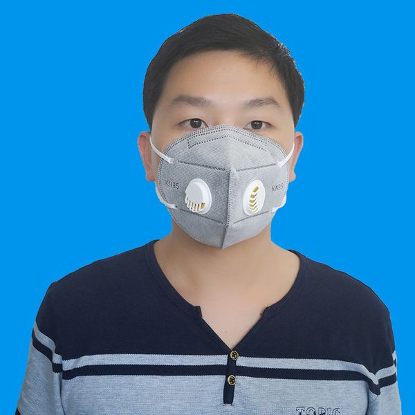 

k95 dhl fast shipping 2 dust with double brathe valve respirator black gray white blue face mask