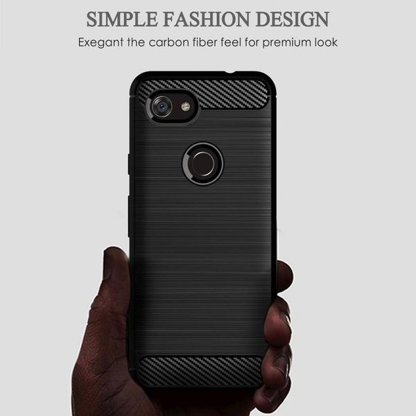 

brushed texture phone case for google pixel 3 5 2 xl 4 4a 5g cover carbon fiber luxury cases for googl jllbpm