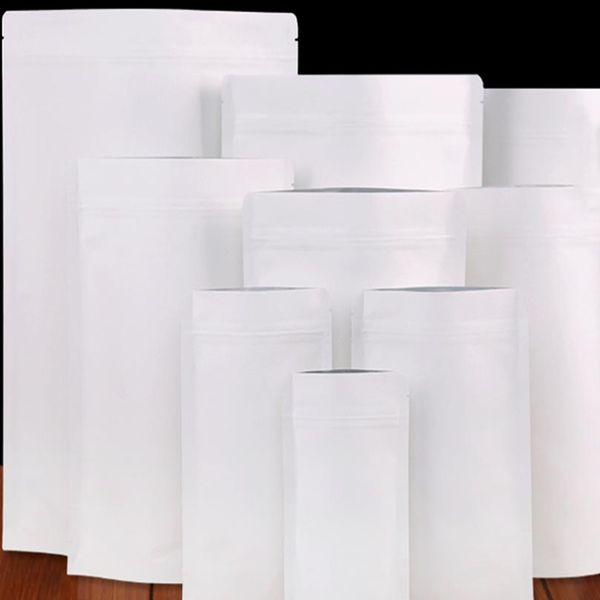 

25pcs 18*30cm food storage zip lock kraft paper aluminum foil package bag heat seal mylar paper sundries zipper packi wmtavj