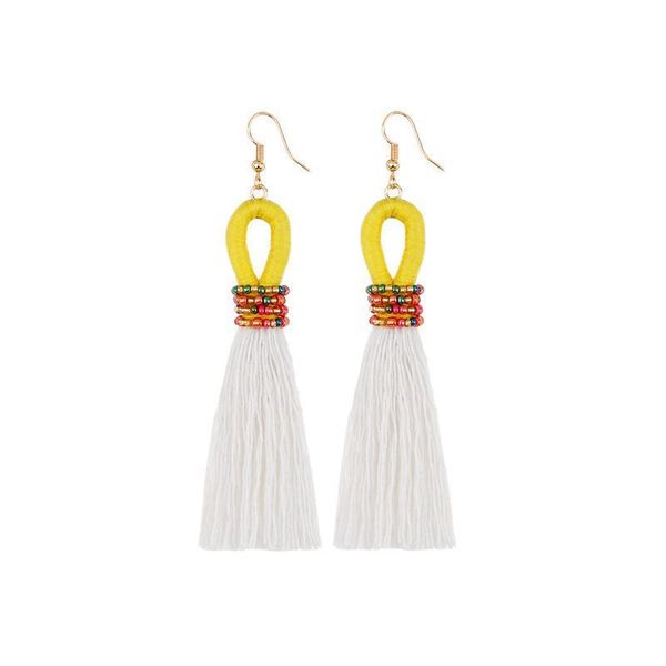 

1pair bohemia cotton thread tassel fringed earrings diy jewelry bag decorative accessories key chain craft beads tassels pendant h sqcumj