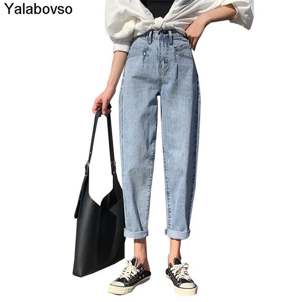 

vintage blue jeans woman high waist plus size pants femme loose harem mom casual denim trousers vaqueros mujer clothes yalabovso