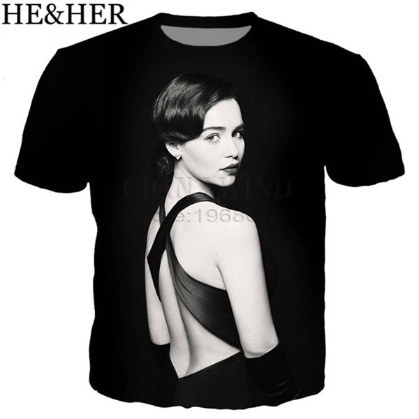 

new popular actor emilia clarke 3d print shirts hentai plus size funny men clothing