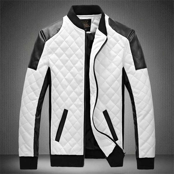 

mens leather jackets casual classic motorcycle bike jacket men plus thick coats spring/ autumn chaqueta hombre 211222, Black