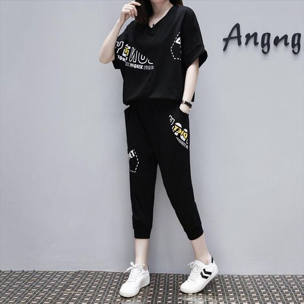 

bonjean 2 piece sets tracksuit womens outfits female t shirt summer clothes for women two piece set, Gray