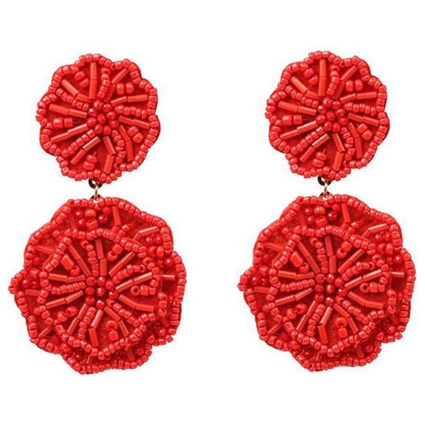 

hoop & huggie women's multilayer beaded drop earrings featured, Golden;silver