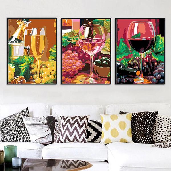 

3pcs paint by number on canvas painting kits wall art acrylic paint oil painting by numbers unique home decoration gift