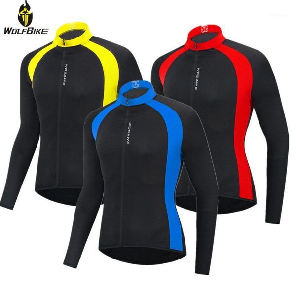 

racing jackets wolfbike cycling jersey 2021 zipper anti-sweat windproof breathable sports mtb bike wear downhill bicycle riding shrits1, Black;red