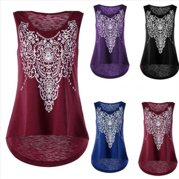 

women tank plus size women print casual sleeveless vest t shirt debardeur femme summer for tank vest, White