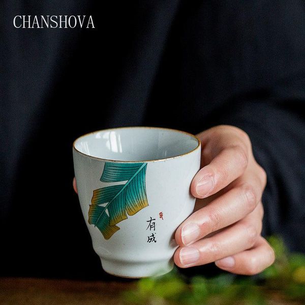 

chanshova китайский традиционный ручная роспись листьев керамическая чашка чая 50 110мл китайский фарфор размер кофе чай чашка h312 bbyweg h