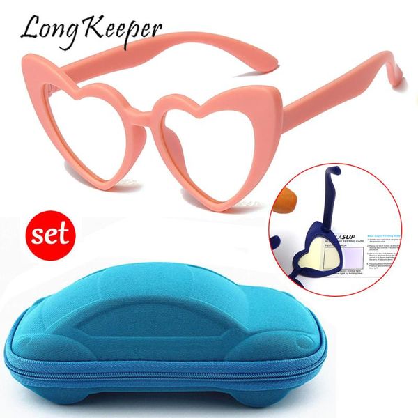 

longkeeper heart shaped anti-blue light glasses kids boy girl tr90 flexible frame optical eyeglasses children clear lens eyewear, White;black