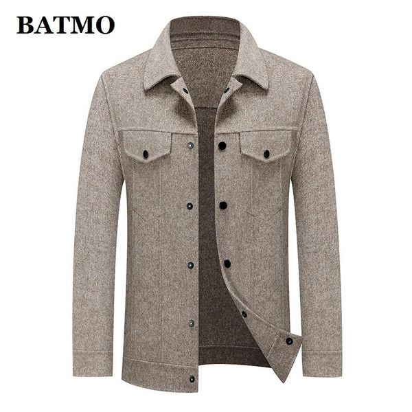 

batmo 2020 new arrival wool casual jackets men,plus-size m-xxxl,a016, Black