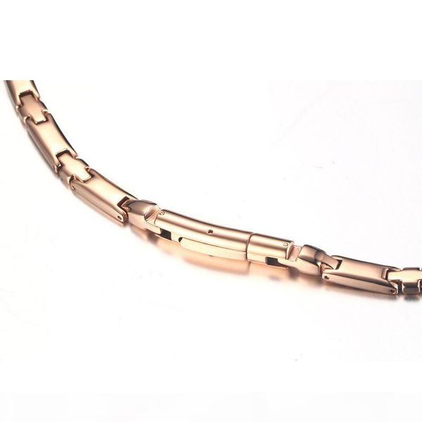 

new arrival magnetic mens necklace chain 6mm width rose gold plated health care jewelry titanium men chain with germanium magnets, Silver